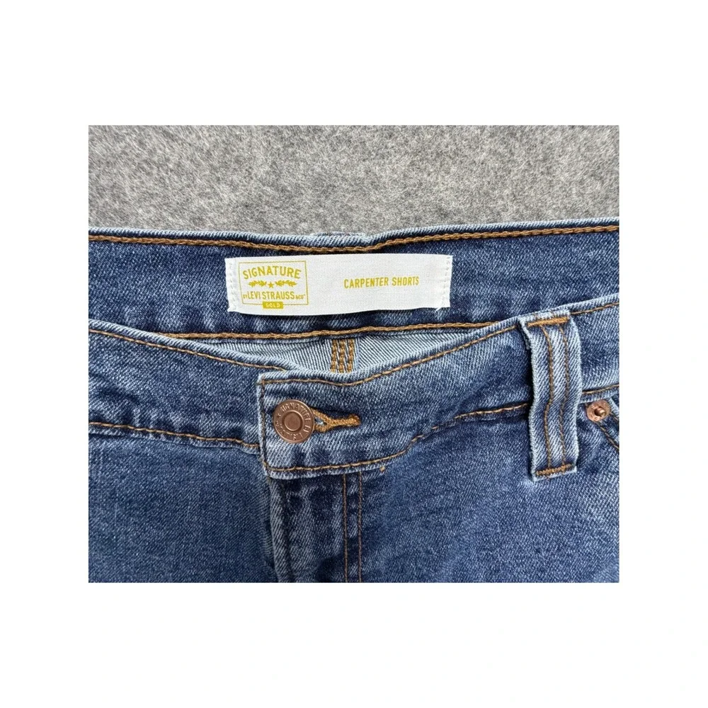 Signature by Levi Strauss Gold Label Mens 32 Carpenter Shorts Denim Blue 57735